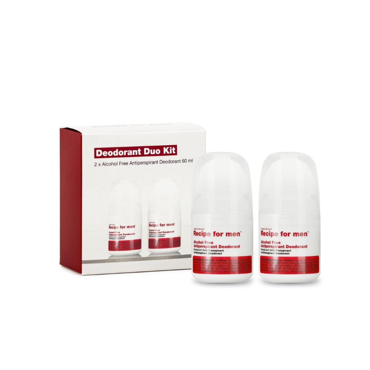 Recipe For Men Alcohol Free Antiperspirant Deodorant Duo Kit 2 pack (2x60 ml) von Recipe for men