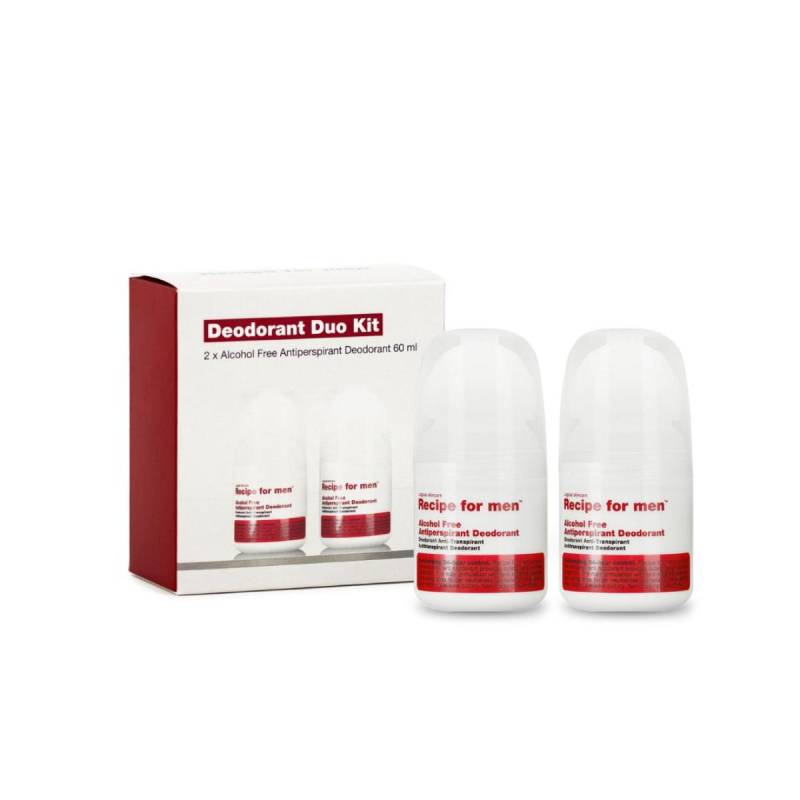 Recipe For Men Alcohol Free Antiperspirant Deodorant Duo Kit 2 pack (2x60 ml) von Recipe for men
