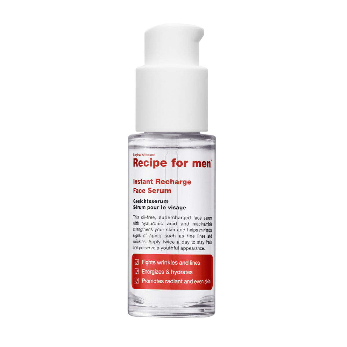 Recipe For Men instant Recharge Face Serum (30 ml) von Recipe for men