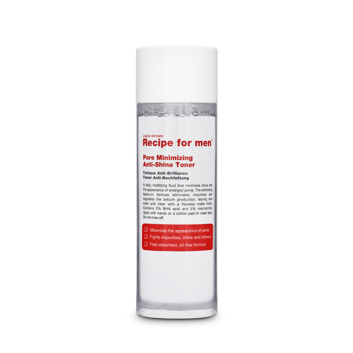 Recipe: Pore Minimizing Anti-Shine Toner 100 ml von Recipe for men