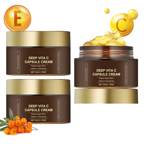 Deep Vitamin C Golden Capsule Face Moisturizer - Anti-Aging Liposome Capsules für strahlende Haut - Transparente Gel-Feuchtigkeitscreme für intensive Hydration - Gesichtscreme Damen (3 Pcs, M) von Recitem