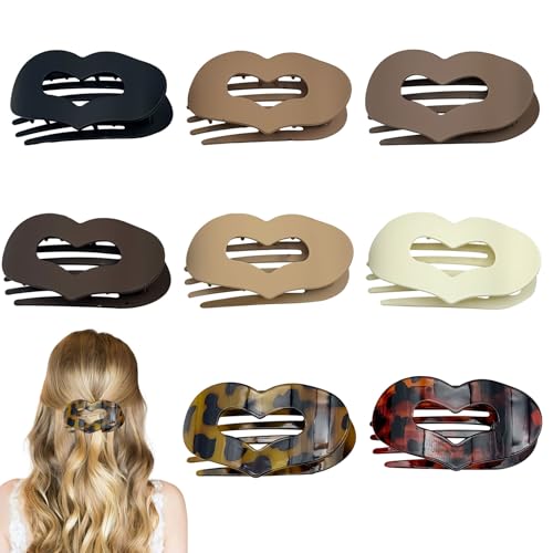 Entenschnabel Haarspange Damen, Flache Haarklammern 2025 Neu Hair Clips Haarspange Flach French Hair Pin Sicherer Halt Innenzähne Haarspangen Mädchen für Frauen Dickes Dünnes Haar (B) von Recitem