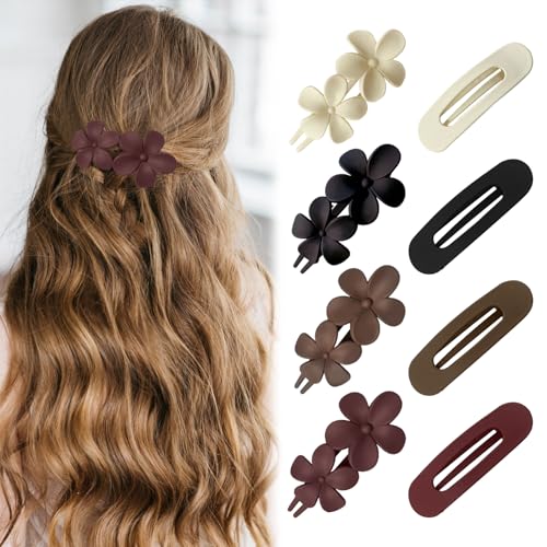 Haarspangen Damen, 2 Stile Haarklammer für Dickes Dünnes Haar, Blumige Haarclips Matte Französisch Haarspange, Stilvolle Haarspangen Damen Groß für Frauen und Mädchen (Zwei Stile) von Recitem