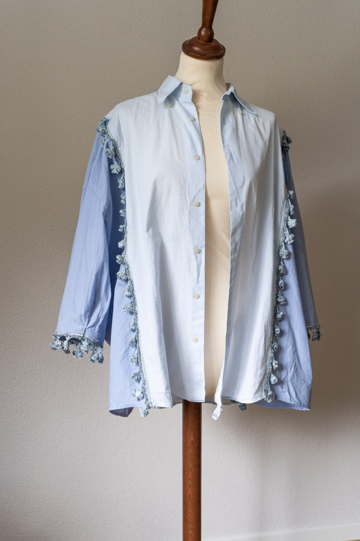 Upcycled Damen Kleidung, Vintage Kleid, Boho Oversize Shirt, Hipster Shabby Chic, Robe, Lose Cardigan, Patchwork von Recl8