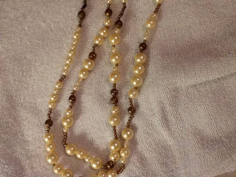 Jahrgang Dauplaise Langen Seil Halskette Kunstperlen Und Kette 1960 von ReclaimYouth