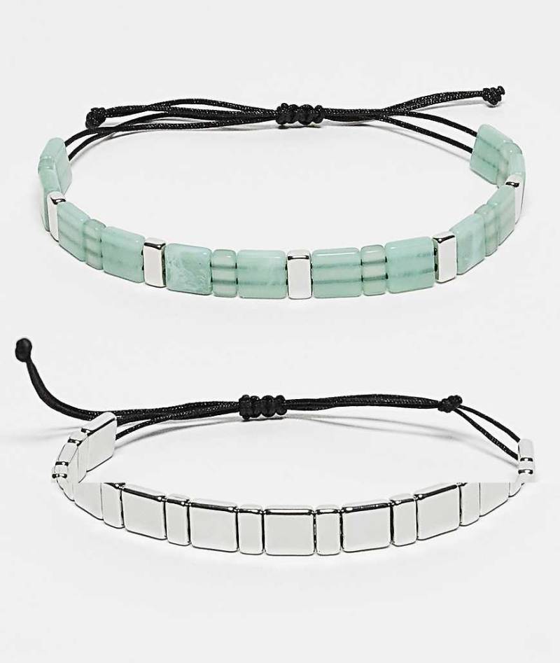 Reclaimed Vintage - 3er-Pack Unisex-Armbänder im perlenartigen Design-Bunt von Reclaimed Vintage