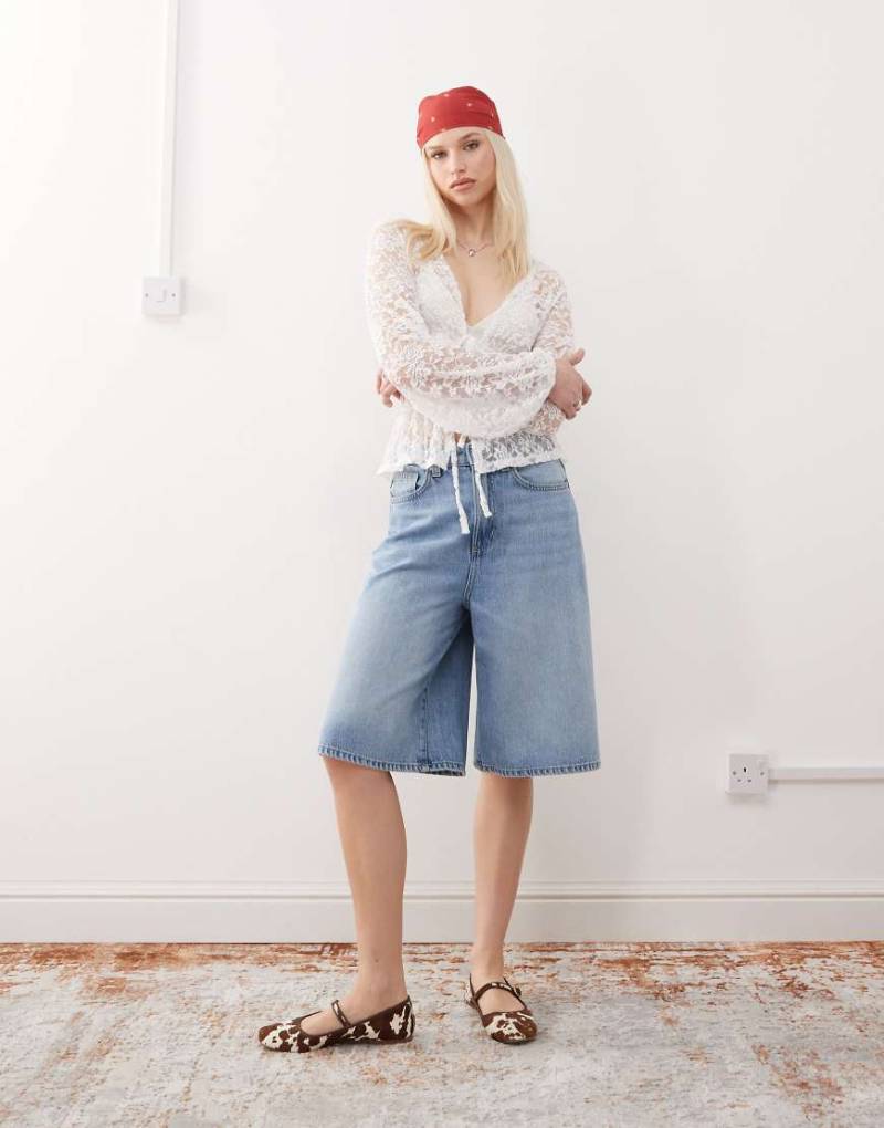 Reclaimed Vintage - Cowgirl-Bluse aus Spitze in Weiß von Reclaimed Vintage