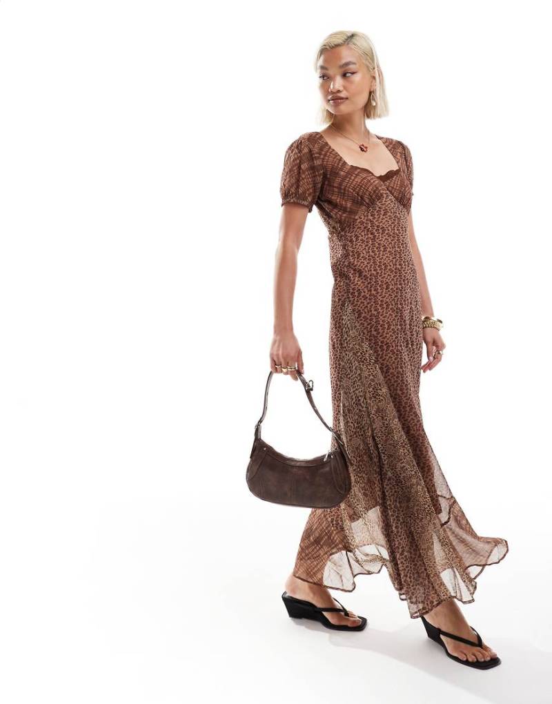 Reclaimed Vintage - Freizeitkleid mit Animalprint-Mix-Bunt von Reclaimed Vintage