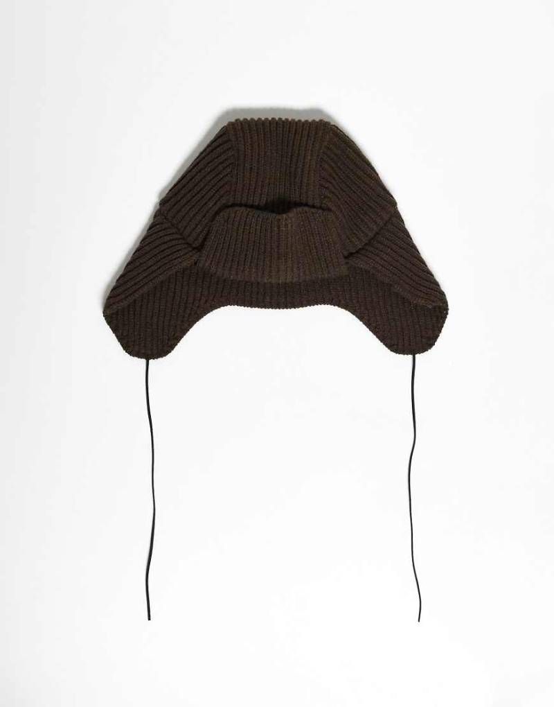 Reclaimed Vintage - Gestrickte Unisex-Mütze in Braun-Brown von Reclaimed Vintage