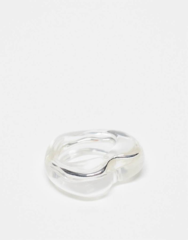 Reclaimed Vintage - Herzförmiger Ring mit transparentem Design von Reclaimed Vintage