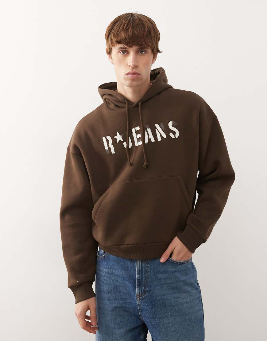 Reclaimed Vintage - Kapuzenpullover in Schokobraun mit Applikation-Brown von Reclaimed Vintage