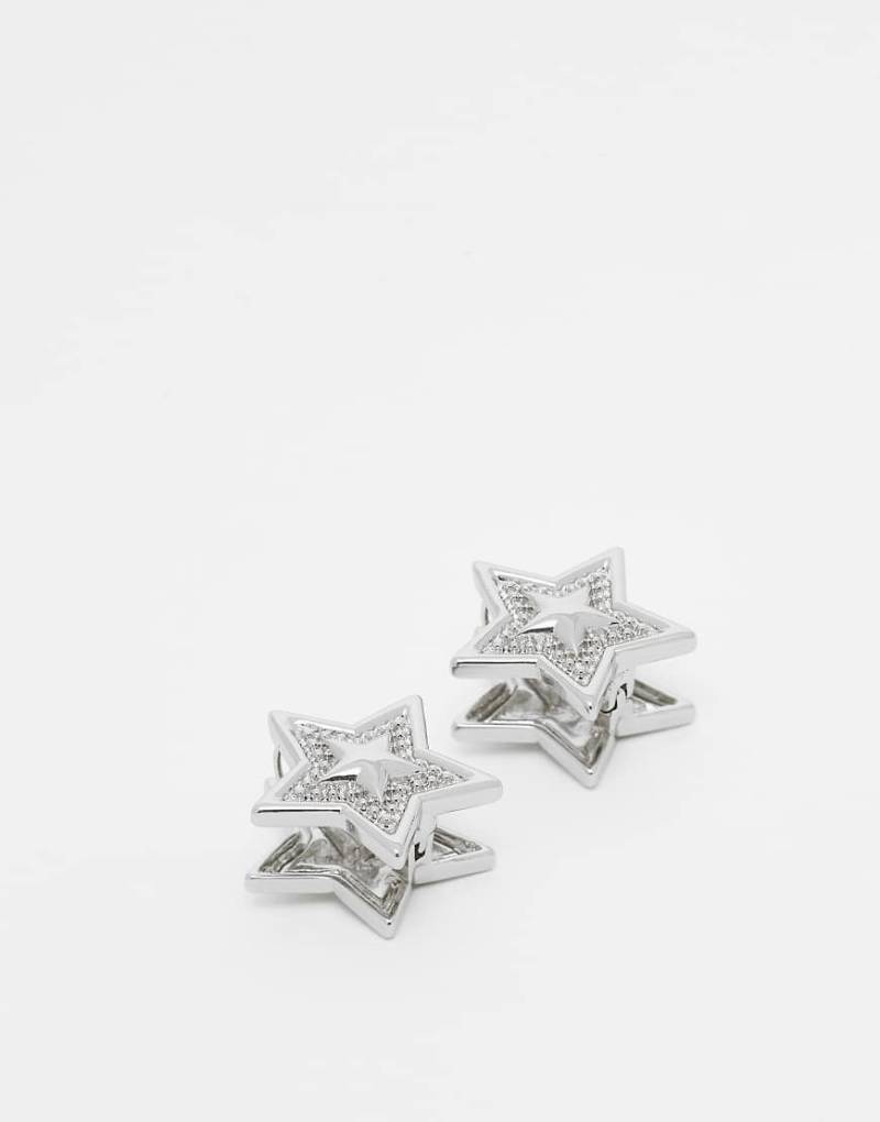 Reclaimed Vintage - Kleine sternförmige Unisex-Creolen in Silberoptik von Reclaimed Vintage