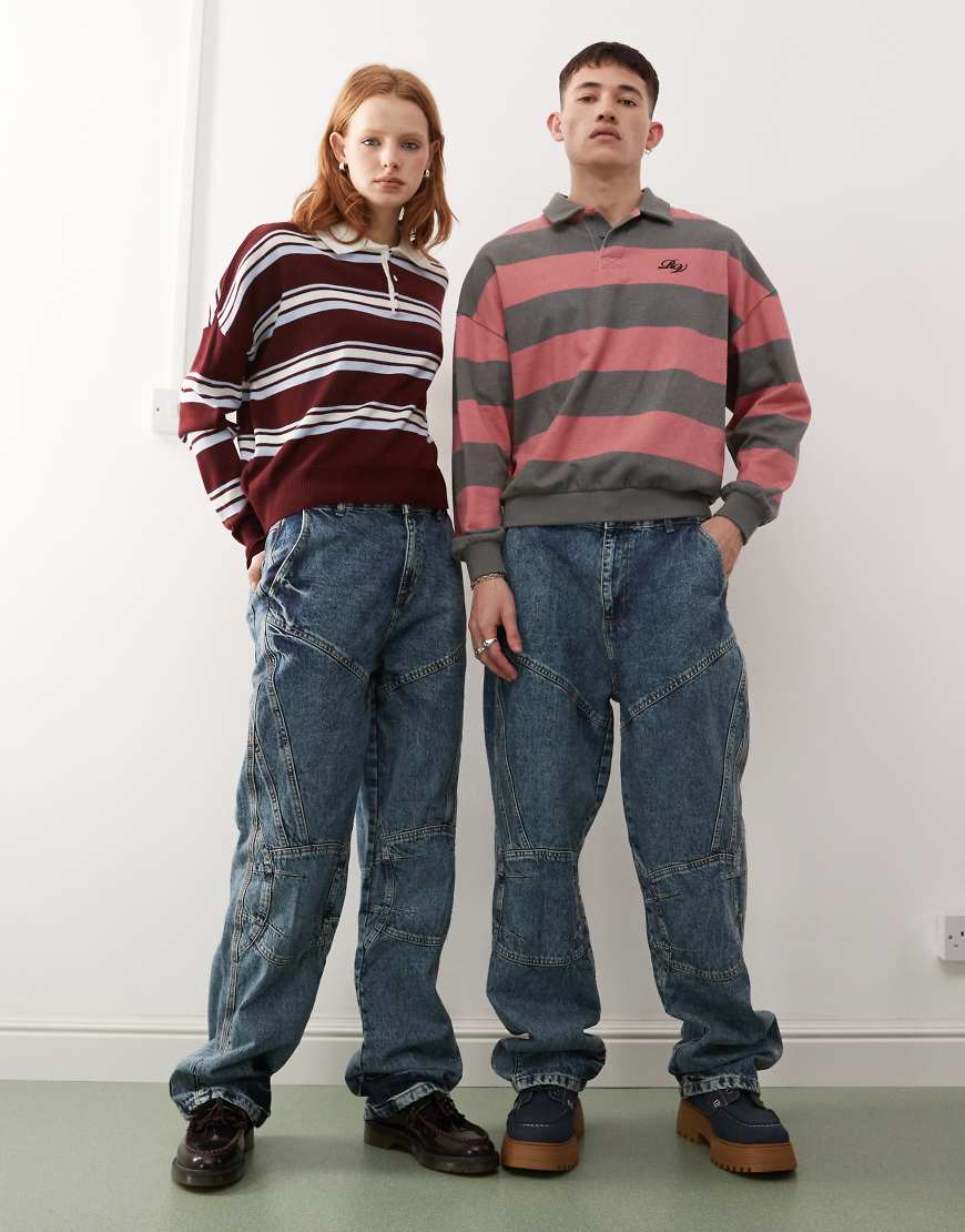 Reclaimed Vintage - Locker geschnittene Unisex-Motocross-Jeans in mittelblauer Waschung Reclaimed Vintage - Locker geschnittene Unisex-Motocross-Jeans in mittelblauer Waschung von Reclaimed Vintage