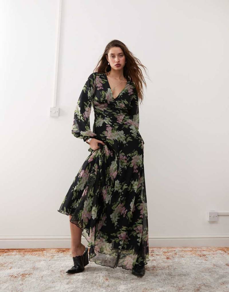 Reclaimed Vintage - Maxikleid mit Blumenmuster-Bunt von Reclaimed Vintage