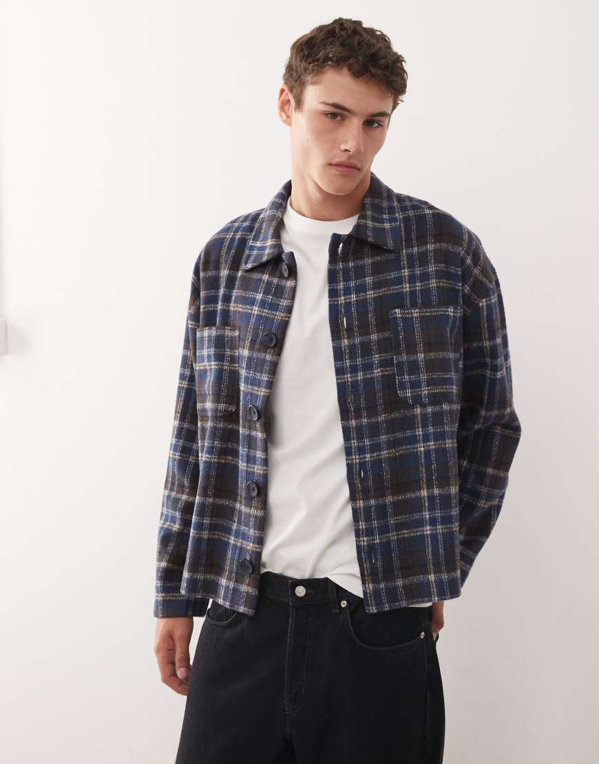 Reclaimed Vintage - Oversize-Hemdjacke in Blau kariert-Bunt Reclaimed Vintage - Oversize-Hemdjacke in Blau kariert-Bunt von Reclaimed Vintage