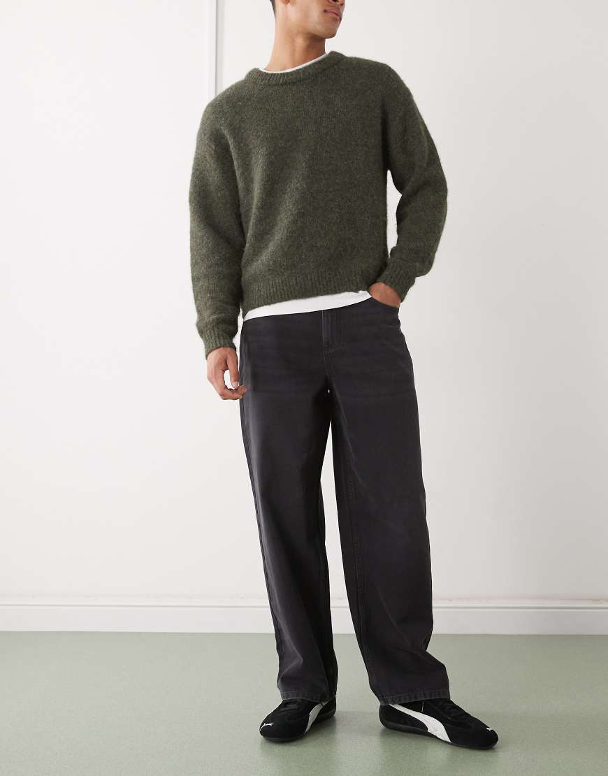 Reclaimed Vintage - Relaxed-Fit-Jeans in schwarzer Waschung mit geradem Schnitt Reclaimed Vintage - Relaxed-Fit-Jeans in schwarzer Waschung mit geradem Schnitt von Reclaimed Vintage