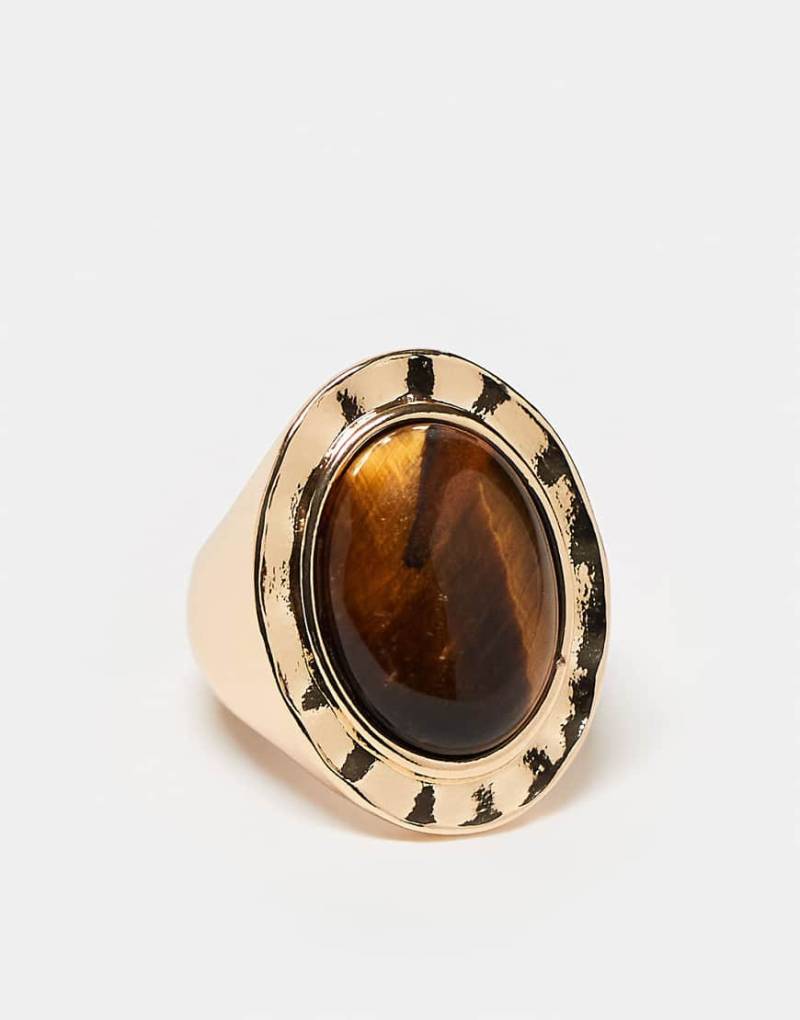 Reclaimed Vintage - Ring in Gold-Optik mit Sandstein-Goldfarben von Reclaimed Vintage