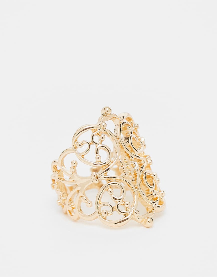 Reclaimed Vintage - Ring in Goldoptik mit durchbrochenem Design-Goldfarben von Reclaimed Vintage