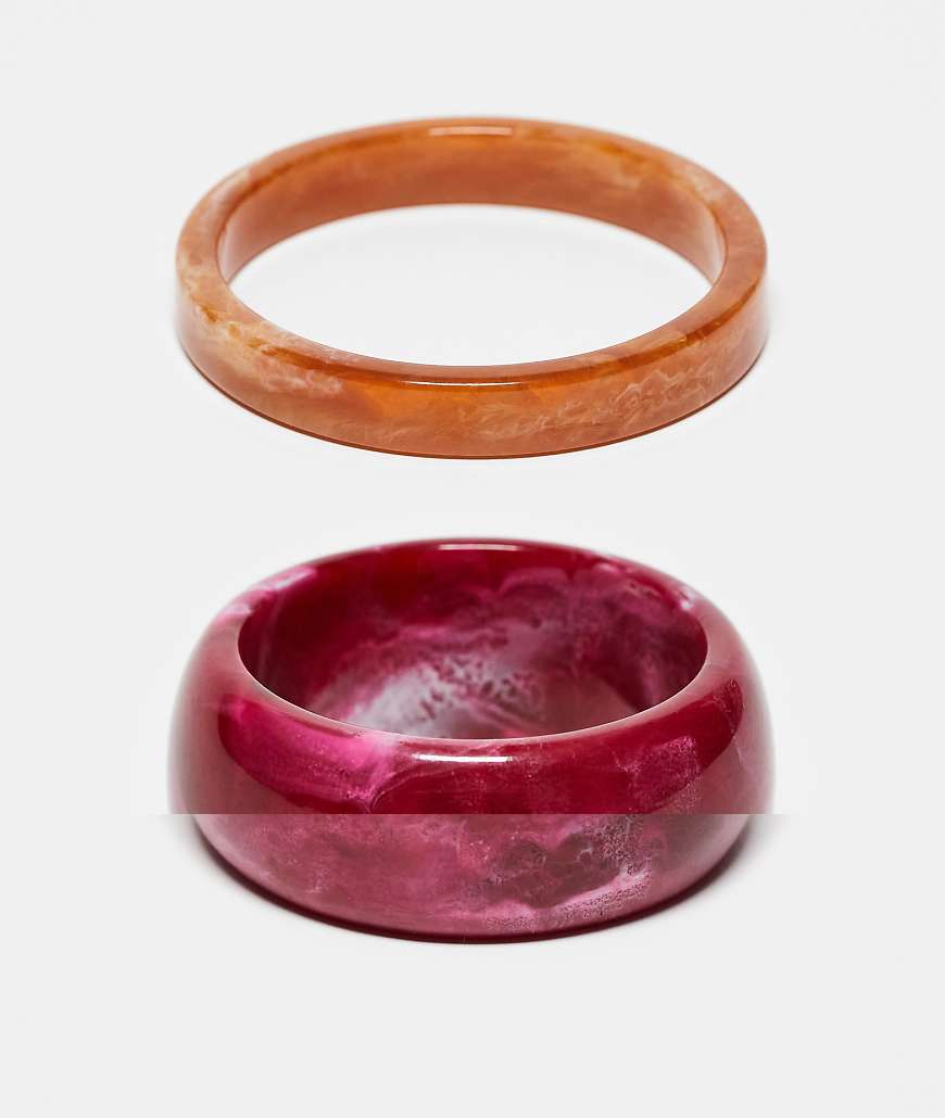 Reclaimed Vintage - Rote Armreifen im 2er-Pack von Reclaimed Vintage