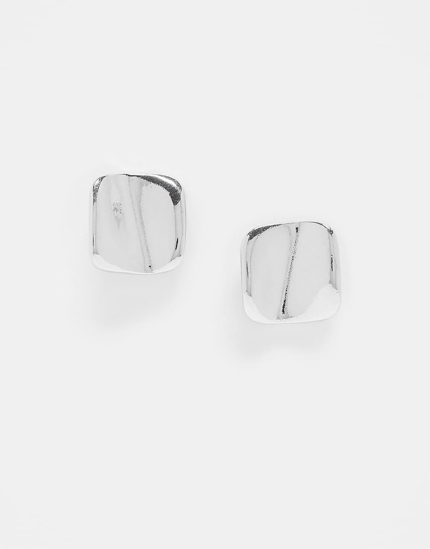 Reclaimed Vintage - Unisex-Ohrstecker in geschmolzener Silberoptik von Reclaimed Vintage