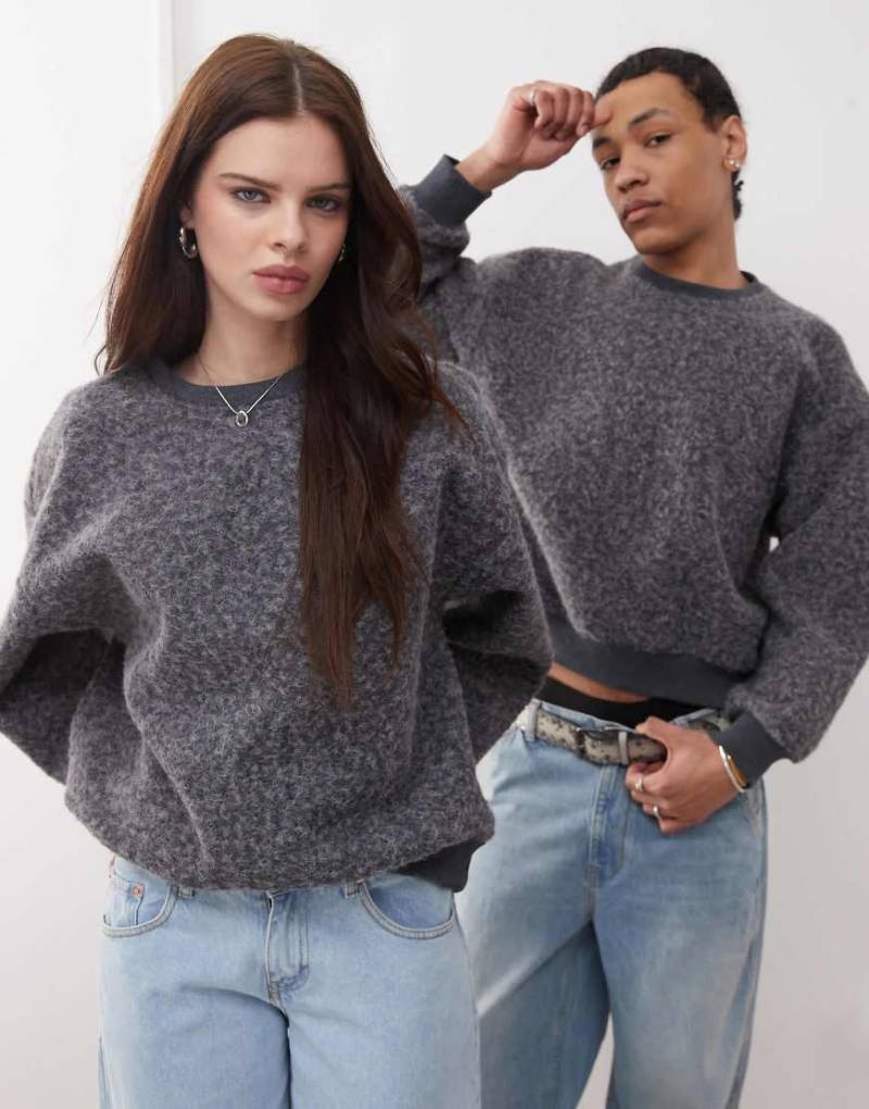 Reclaimed Vintage - Strukturiertes Unisex-Sweatshirt in Anthrazit-Bunt von Reclaimed Vintage
