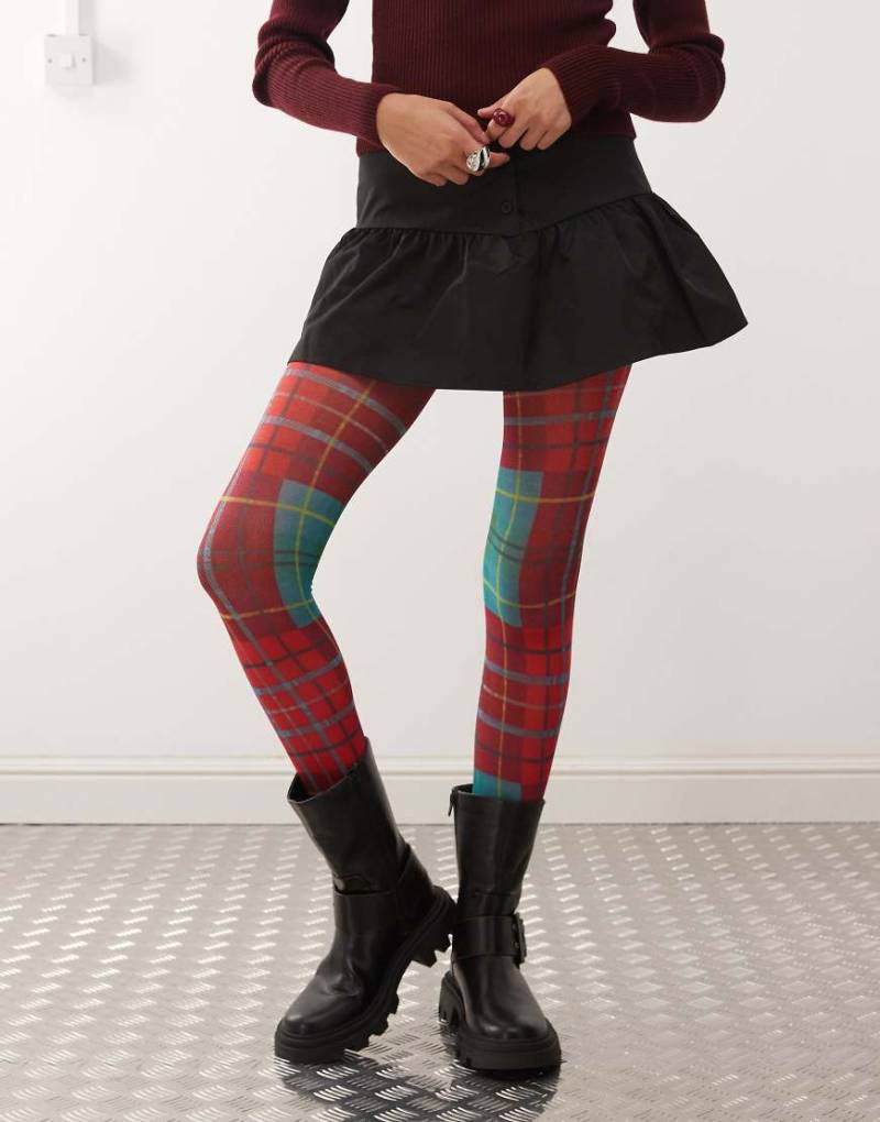 Reclaimed Vintage - Strumpfhose mit Schottenkaromuster-Bunt von Reclaimed Vintage