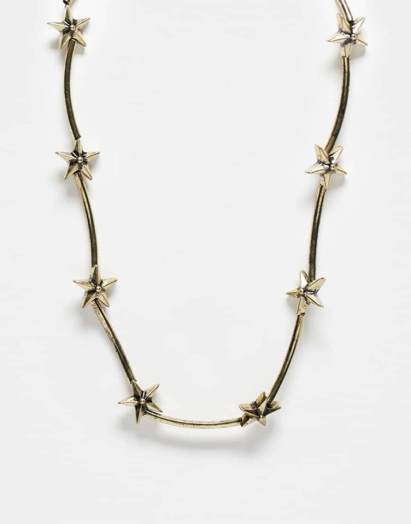 Reclaimed Vintage - Unisex-Halskette in Gold mit Sternanhängern-Goldfarben von Reclaimed Vintage