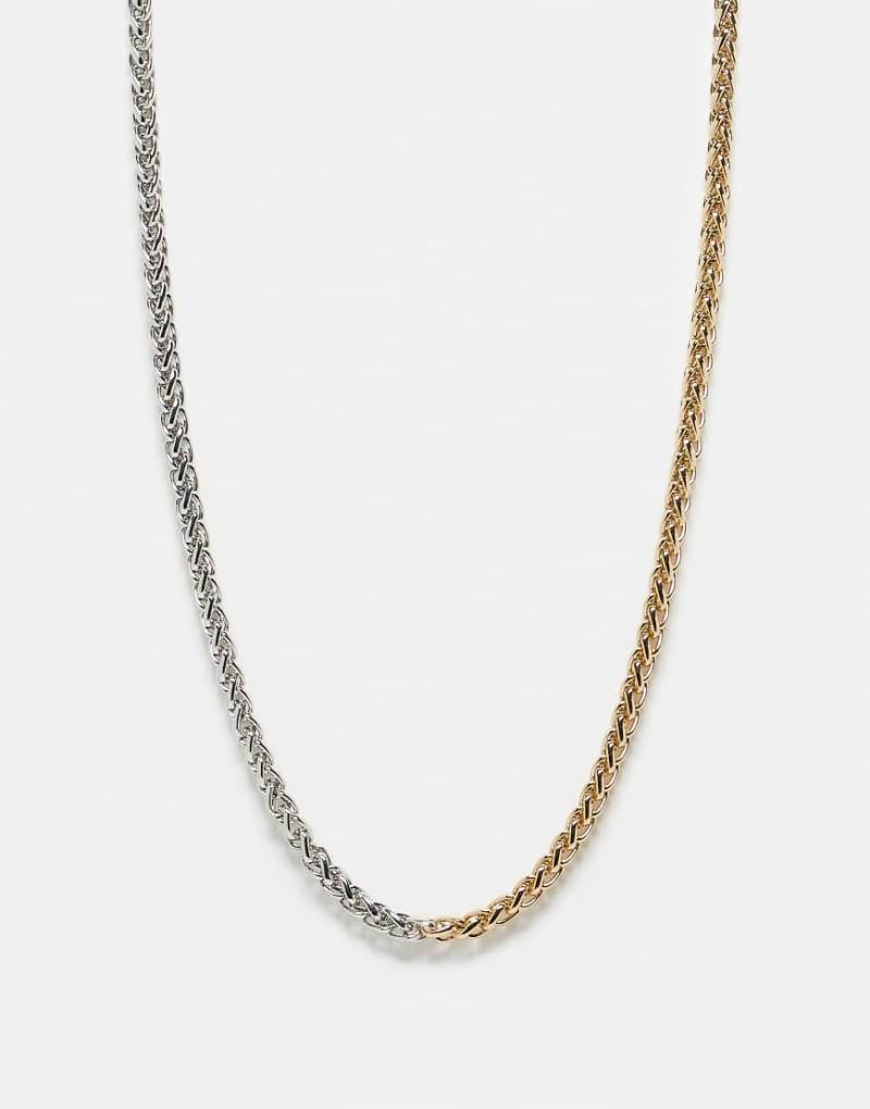 Reclaimed Vintage - Unisex - Halskette mit verschiedenfarbigen Kettengliedern in Gold- und Silber-Optik-Bunt von Reclaimed Vintage