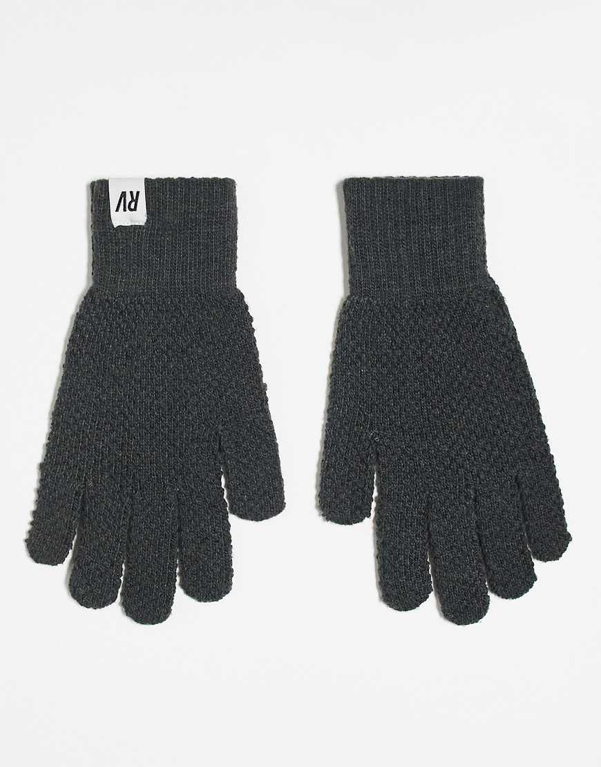 Reclaimed Vintage - Unisex-Handschuhe in Anthrazit mit Waffelstruktur, Kombiteil-Grau von Reclaimed Vintage