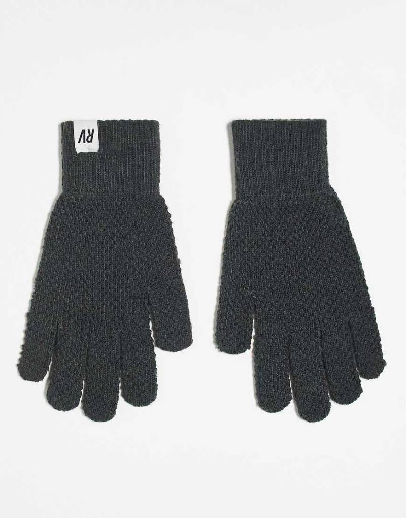 Reclaimed Vintage - Unisex-Handschuhe in Anthrazit mit Waffelstruktur, Kombiteil-Grau von Reclaimed Vintage