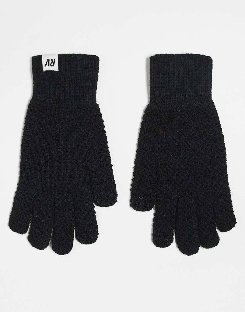 Reclaimed Vintage - Unisex-Handschuhe in Schwarz mit Waffelstruktur und Touchscreen-Funktion von Reclaimed Vintage