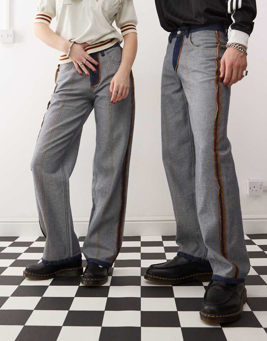 Reclaimed Vintage - Unisex-Jeans in Indigoblau mit auf links gedrehtem Design von Reclaimed Vintage