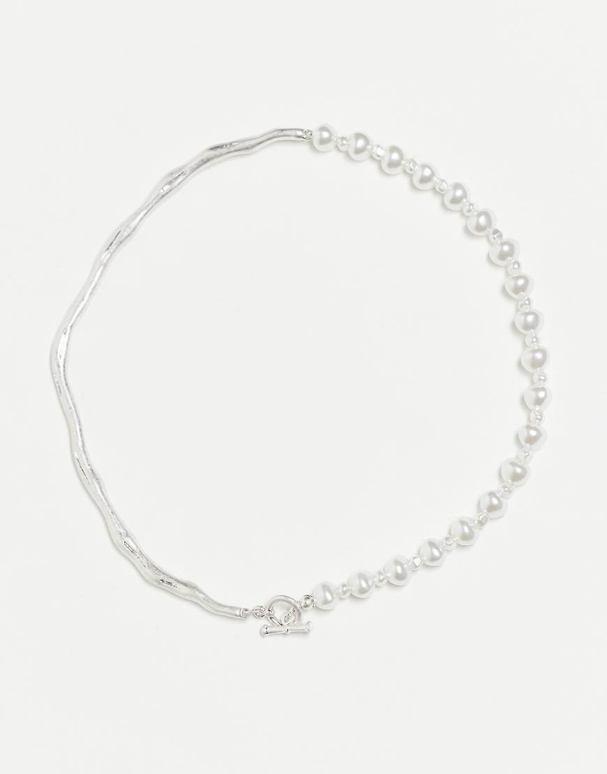 Reclaimed Vintage - Unisex-Perlenkette in Silber-Optik von Reclaimed Vintage