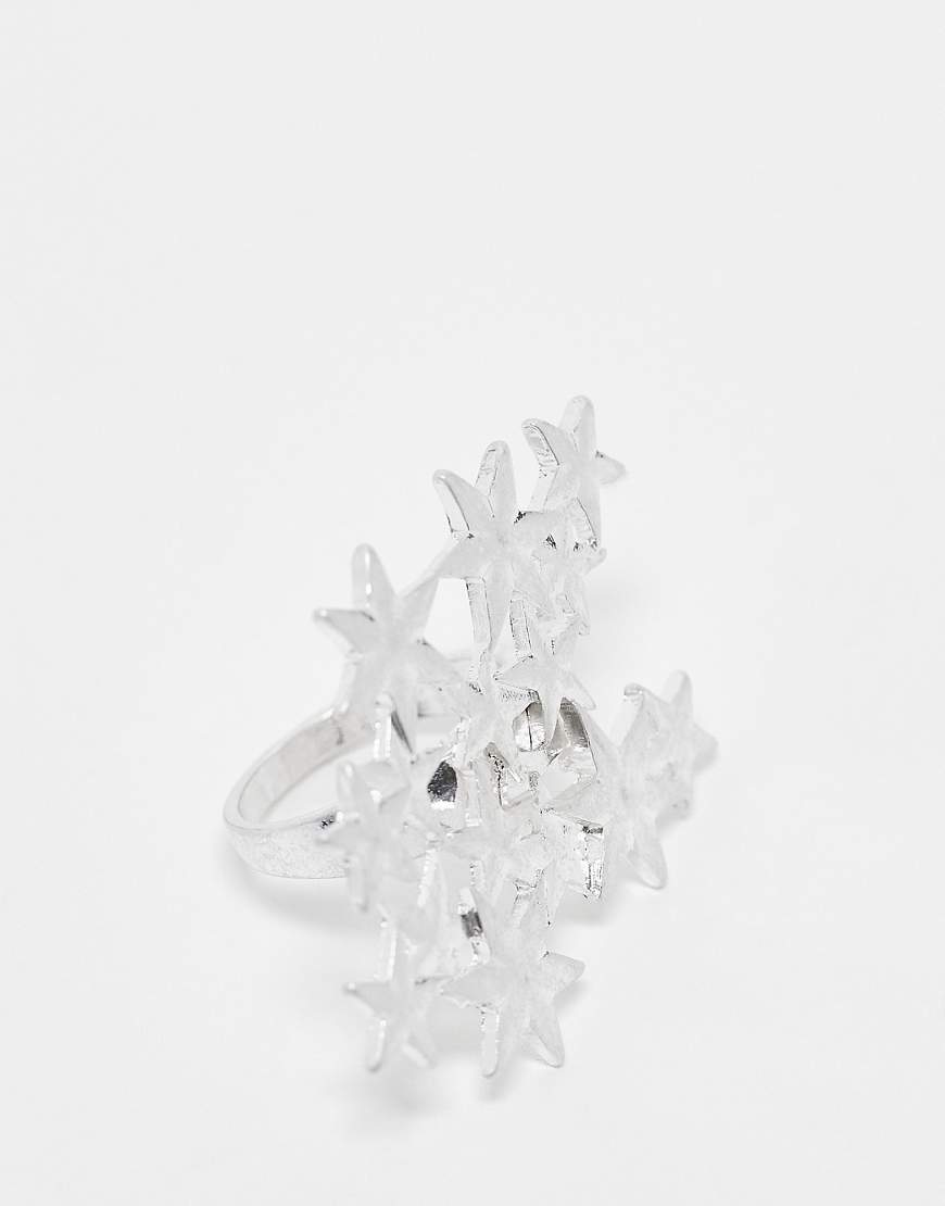 Reclaimed Vintage - Unisex-Ring in Silberoptik mit Sternen im Cluster-Design von Reclaimed Vintage