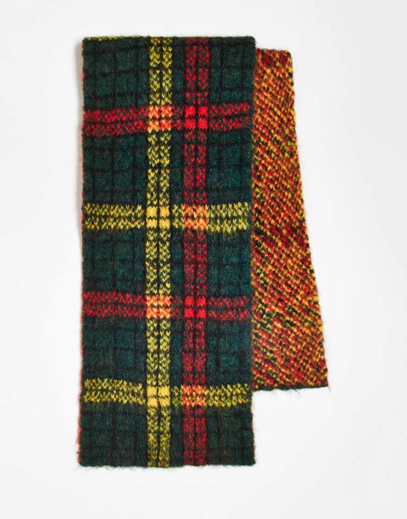 Reclaimed Vintage - Unisex-Schal mit Karomuster in Grün, Rot und Gelb-Bunt von Reclaimed Vintage