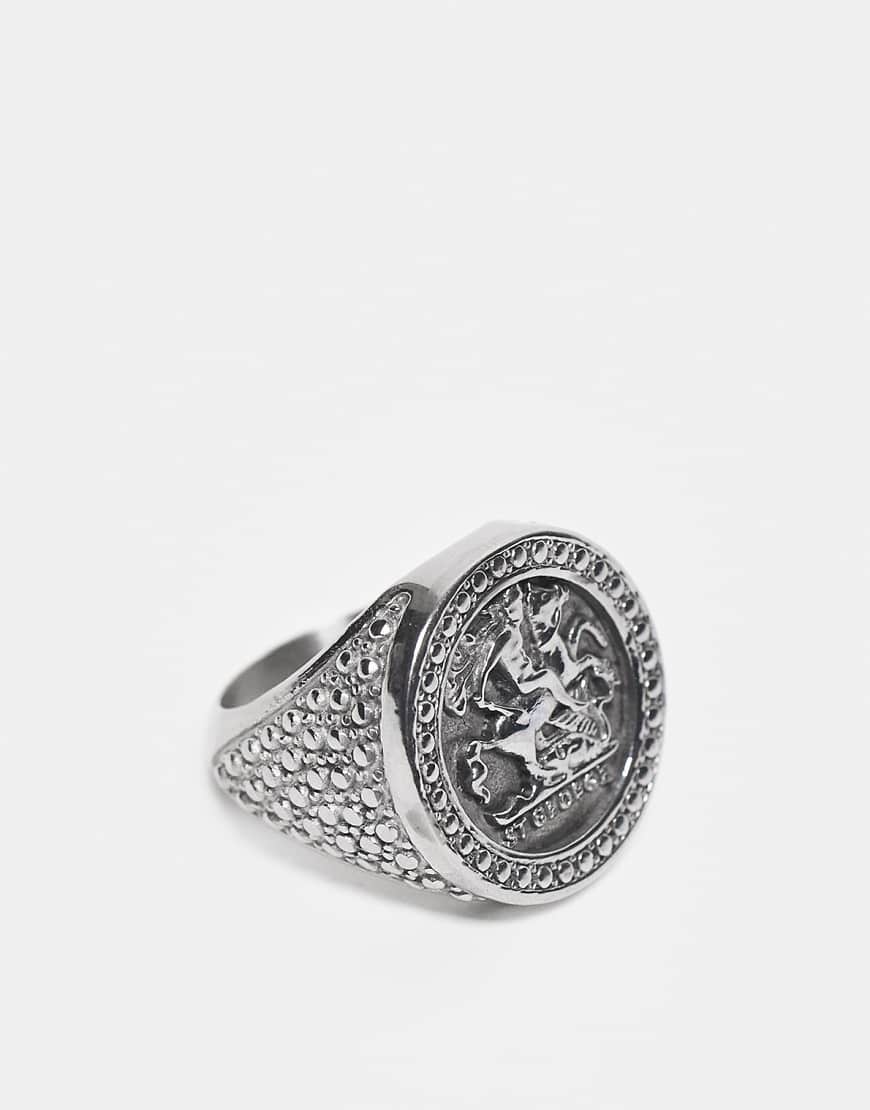 Reclaimed Vintage - Unisex-Siegelring aus wasserfestem Edelstahl in Silberoptik von Reclaimed Vintage