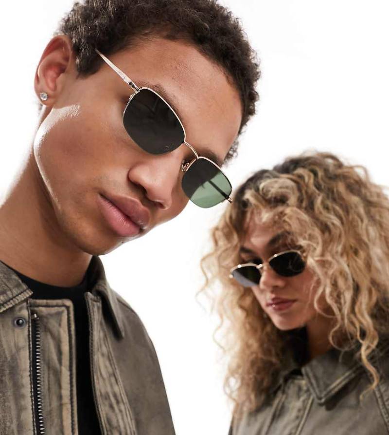 Reclaimed Vintage - Unisex-Sonnenbrille in Schwarz mit D-Gestell von Reclaimed Vintage