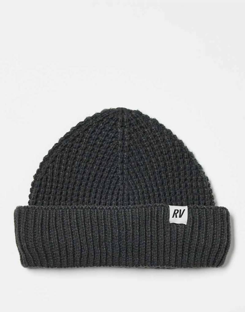 Reclaimed Vintage - Unisex-Strickmütze in Anthrazit mit Waffelstruktur-Grau von Reclaimed Vintage