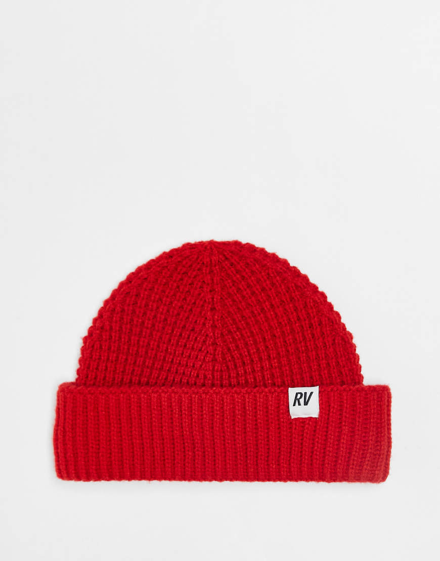 Reclaimed Vintage - Unisex-Strickmütze in Rot mit Waffelstruktur von Reclaimed Vintage