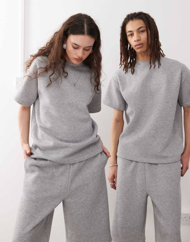 Reclaimed Vintage - Unisex-T-Shirt aus Jersey-Sweatshirt-Stoff in meliertem Grau, Kombiteil von Reclaimed Vintage