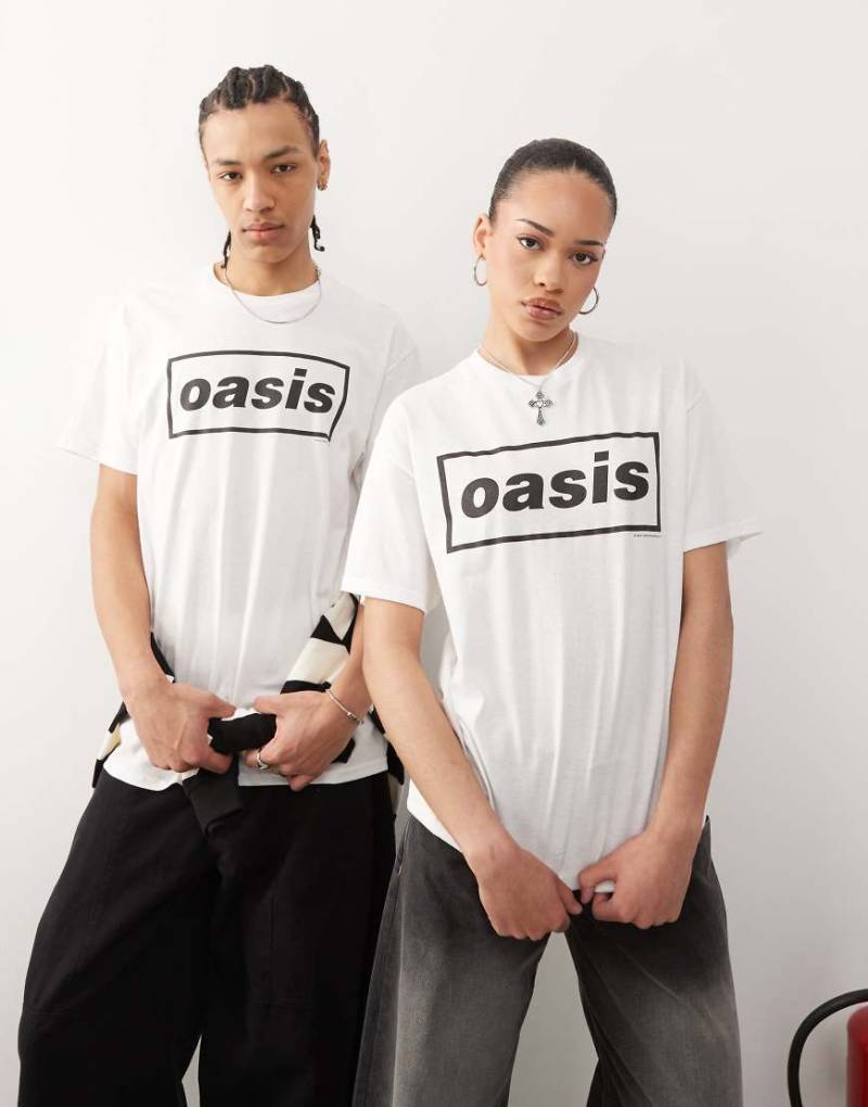 Reclaimed Vintage - Unisex-T-Shirt in Weiß mit lizenziertem „Oasis"-Print-Grau von Reclaimed Vintage