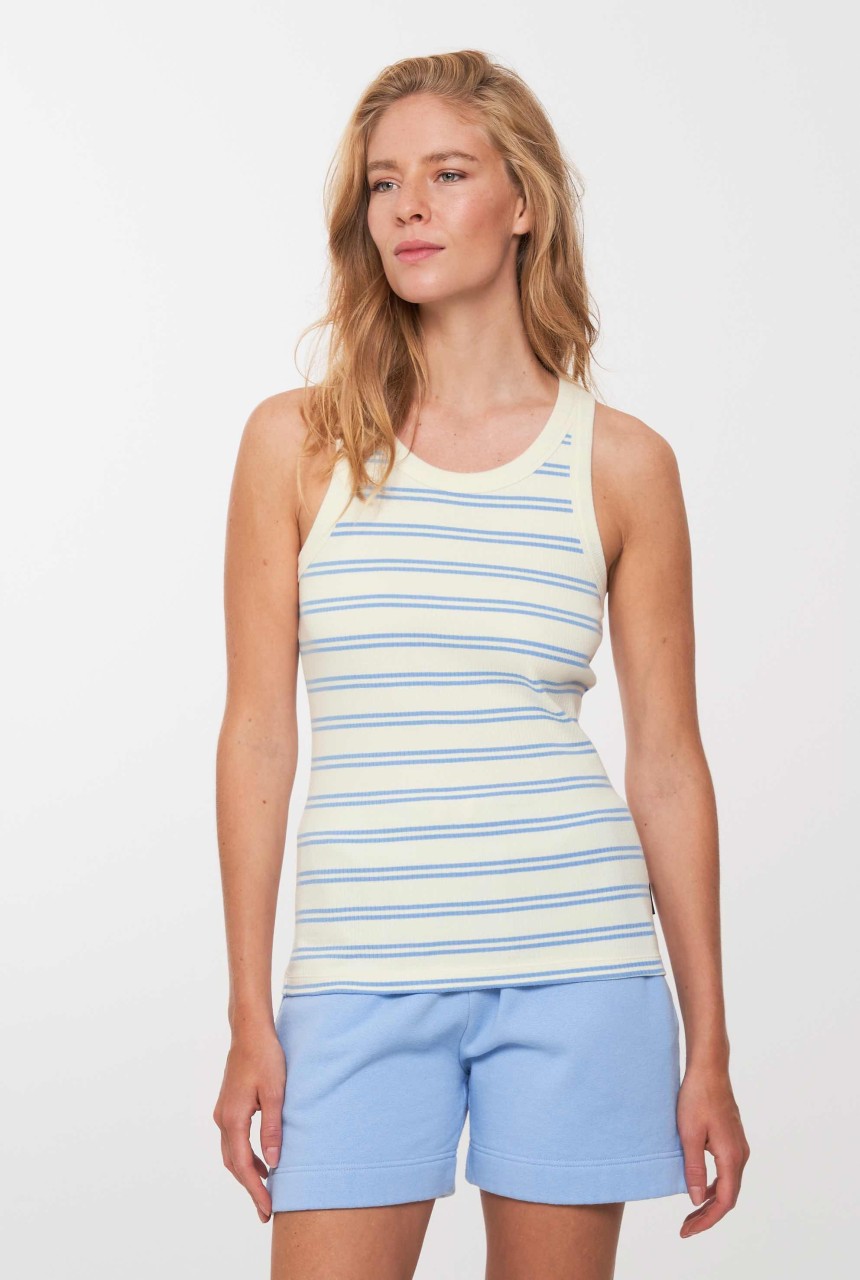 ANISE STRIPES | Recolution | veganes Top | fjord blue M von Recolution