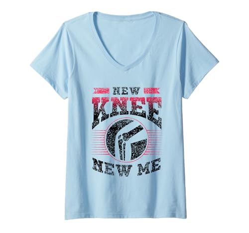 Damen Neu Knie New Me Operation Patient Knie Chirurgie Knie T-Shirt mit V-Ausschnitt Damen Neu Knie New Me Operation Patient Knie Chirurgie Knie T-Shirt mit V-Ausschnitt von Recover Support Knee Surgery Surgeries Hospital