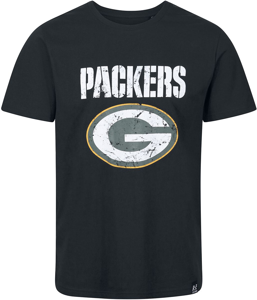 Recovered Clothing T-Shirt - NFL Packers Logo - S bis M - für Männer - Größe S - schwarz von Recovered Clothing