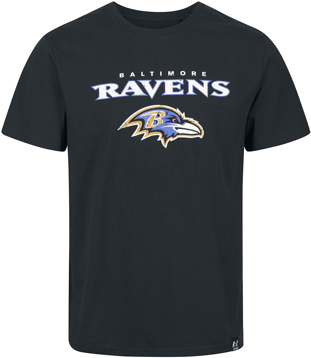 Recovered Clothing T-Shirt - NFL Ravens Logo - S bis M - für Männer - Größe S - schwarz von Recovered Clothing