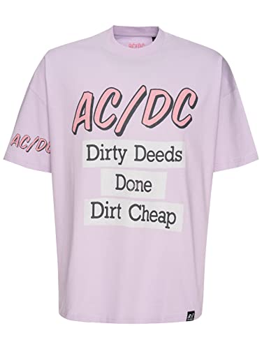 Recovered ACDC Dirty Deeds Done Dirt Cheap Oversized Purple T-Shirt by M von Recovered