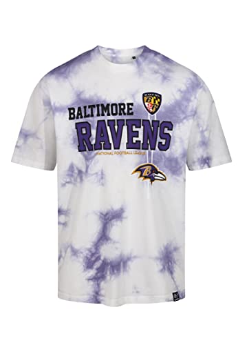 Recovered Baltimore Ravens NFL Tie-Dye Relaxed Oversized T-Shirt White Purple - L von Recovered