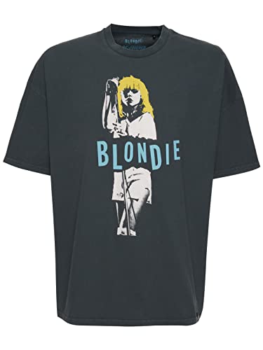 Recovered Blondie Singing Oversized Washed Black T-Shirt by L von Recovered