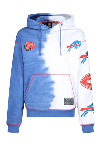 Recovered Hooded Sweatshirt Hoodie Kapuzenpullover - NFL - Buffalo Bills Ink Dye Effect Navy On White L von Recovered