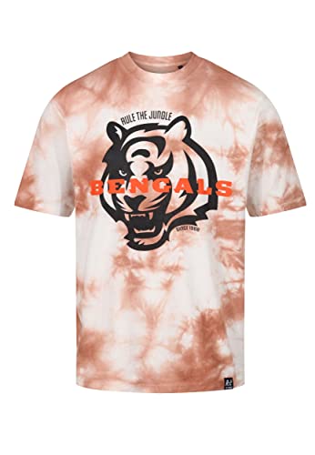 Recovered Cincinnati Bengals NFL Tie-Dye Relaxed Oversized T-Shirt Brown White - XXL von Recovered